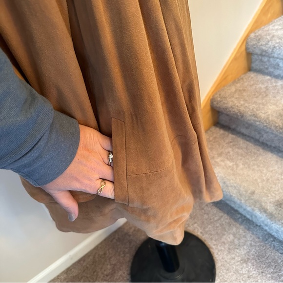 VTG Amen Wardy 100% Leather/ Suede Pleated Swing Jacket - Picture 5 of 9